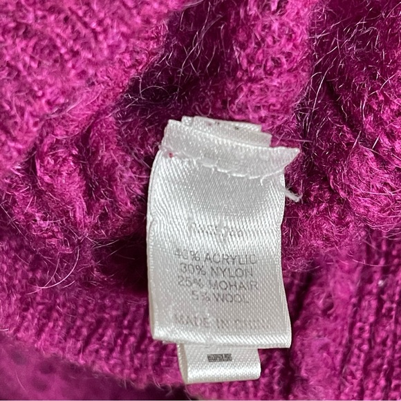 Express Design Studio Womens Mohair Wool Short Sleeve Knit Sweater Blouse, Sz M - Picture 6 of 7